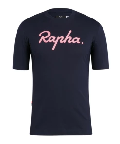 TEE SHIRT RAPHA LOGO DARK NAVY/PINK