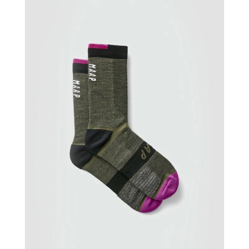 CHAUSSETTES MAAP ALT ROAD MERINO OLIVE 3 CHAUSSETTES MAAP ALT ROAD MERINO OLIVE